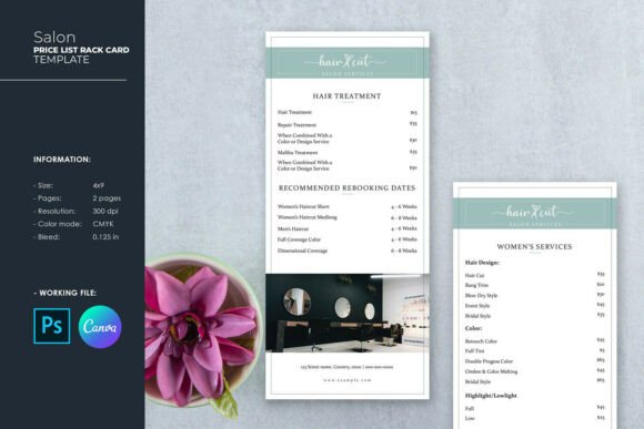 Download Beauty Salon Price List Rack Card - Beauty Collection