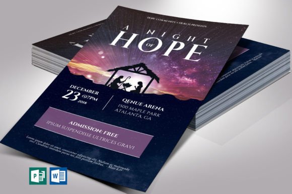 Download Hope Christmas Flyer Template for Word - Flyer Collection