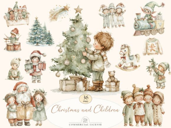 Download 36 PNG Christmas and Children Clipart - Children Collection